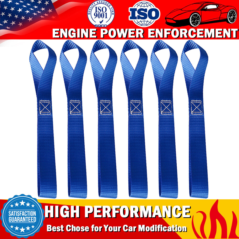 6Pcs Soft Loop Tie Down Straps Lashing Heavy Duty Motorcycle Handlebar 4500LBS