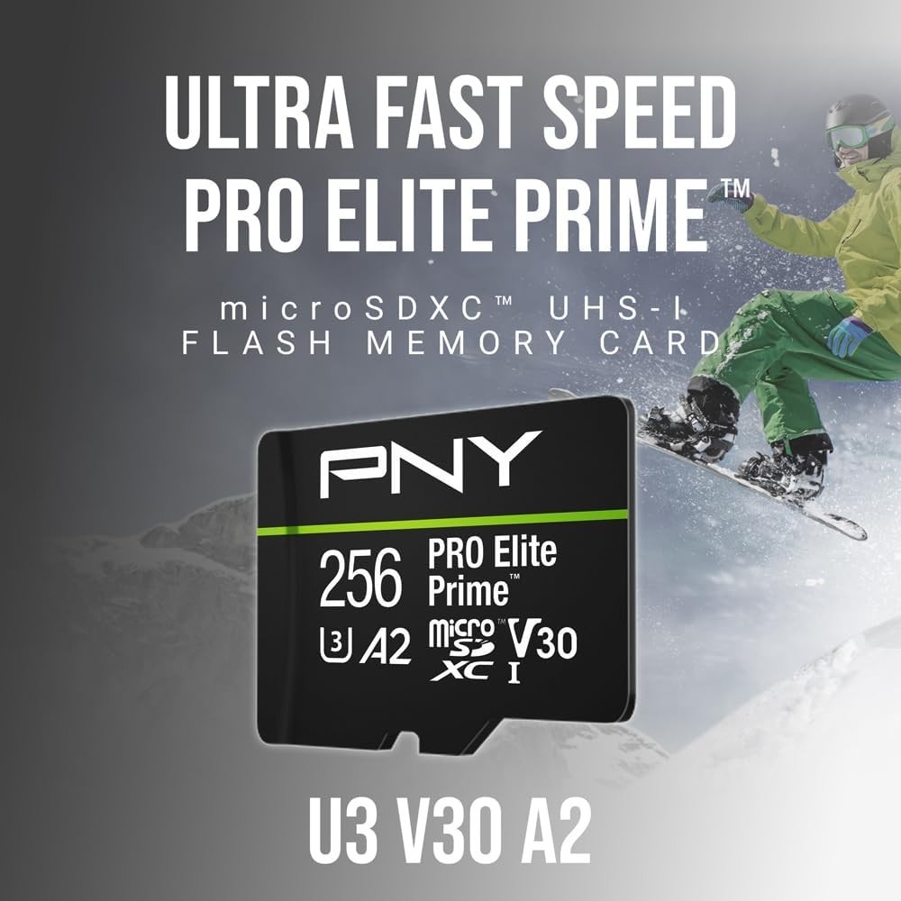 256GB PRO Elite Prime UHS-I microSDXC - Fast 4K Recording, A2 App Performance