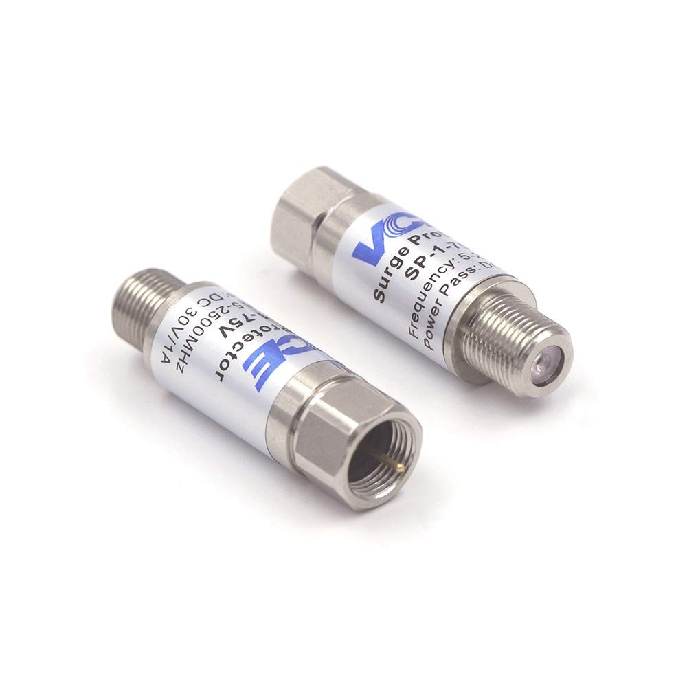 VCE Coaxial Surge Lightning Protector for TV Antenna and Silver