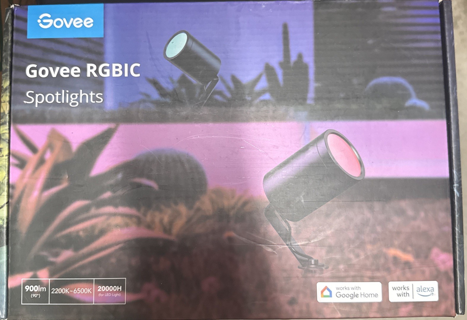 Govee H7065 RGBIC Spotlights Compatible with Google, Set of 2