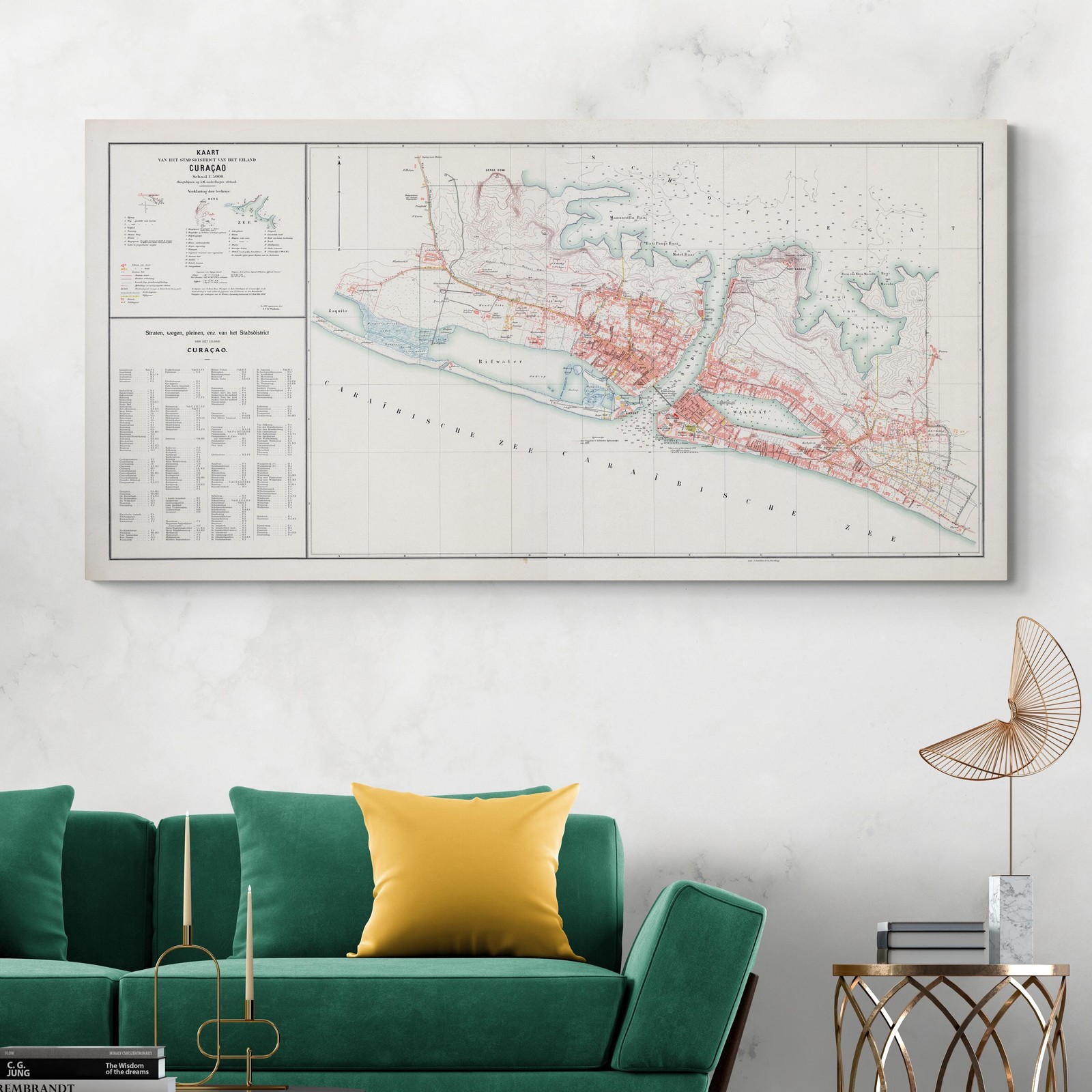 1912 Map of Willemstad Curacao – Dutch Colonial Port, Streets & Forts Print