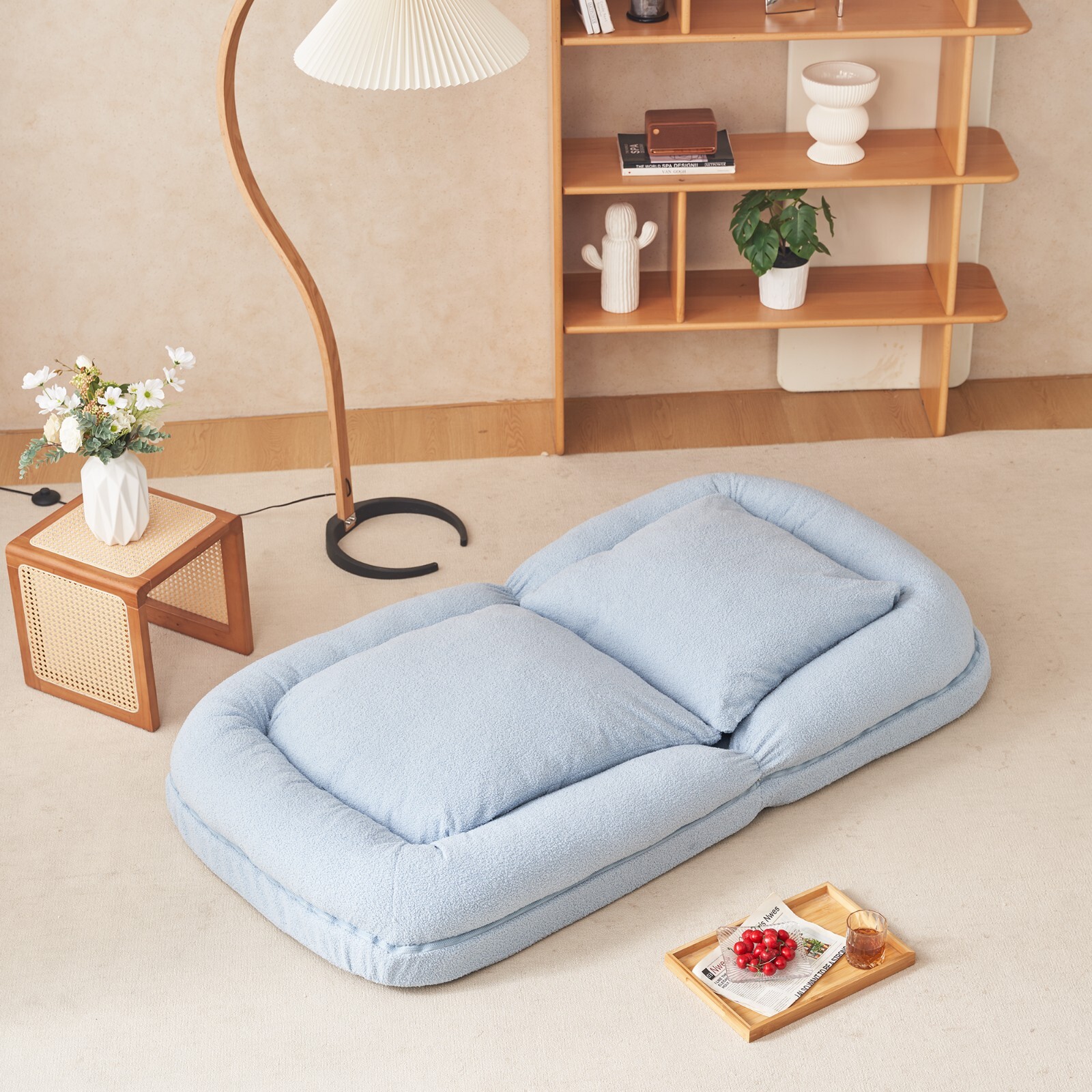 Triple Fold Down Sofa Bed,Blue