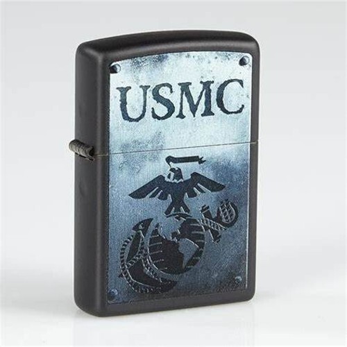 Sharp Black Matte U.S. Marines  Logo Zippo Lighter