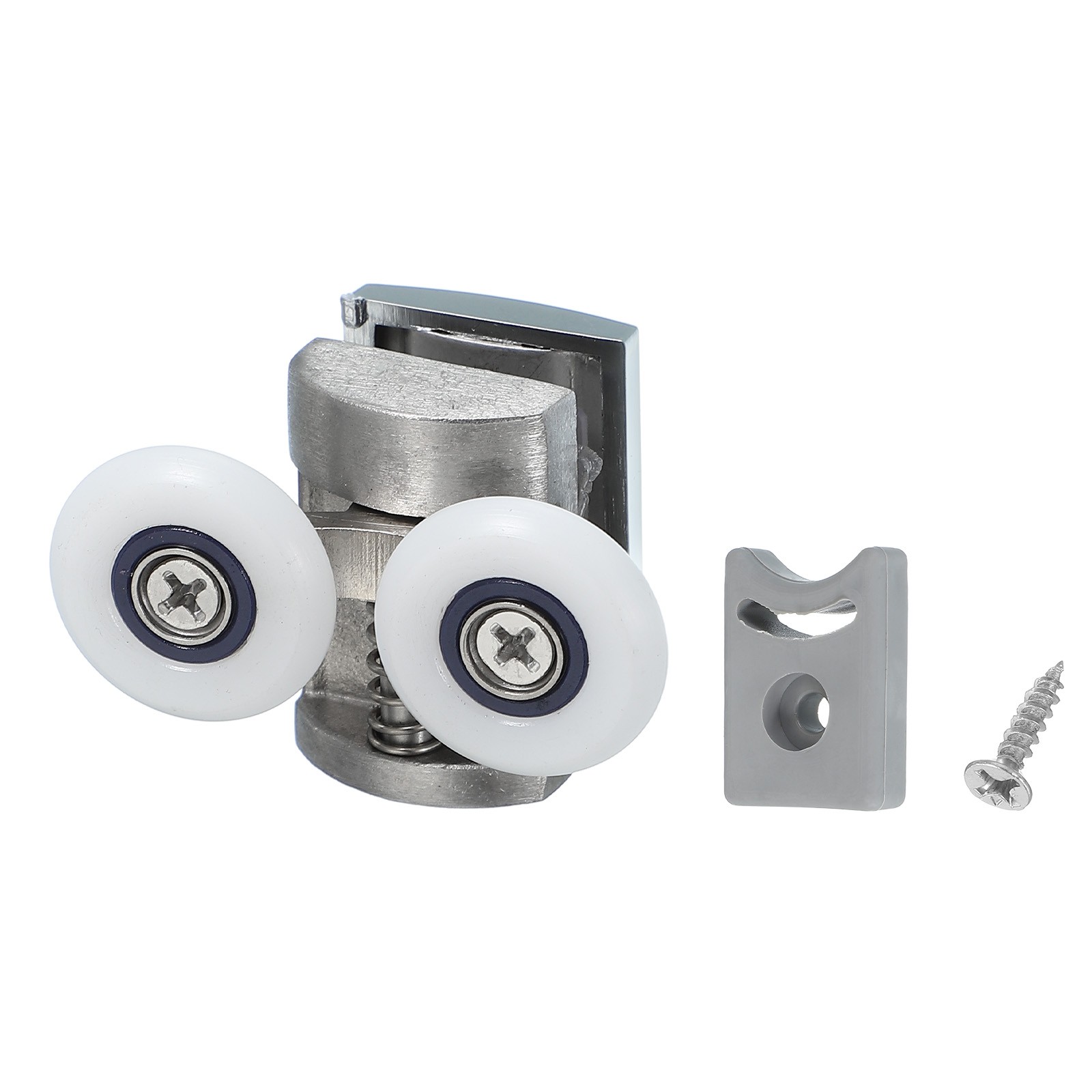 25mm Double Shower Door Rollers 304 Stainless Steel Bottom Wheels Silver