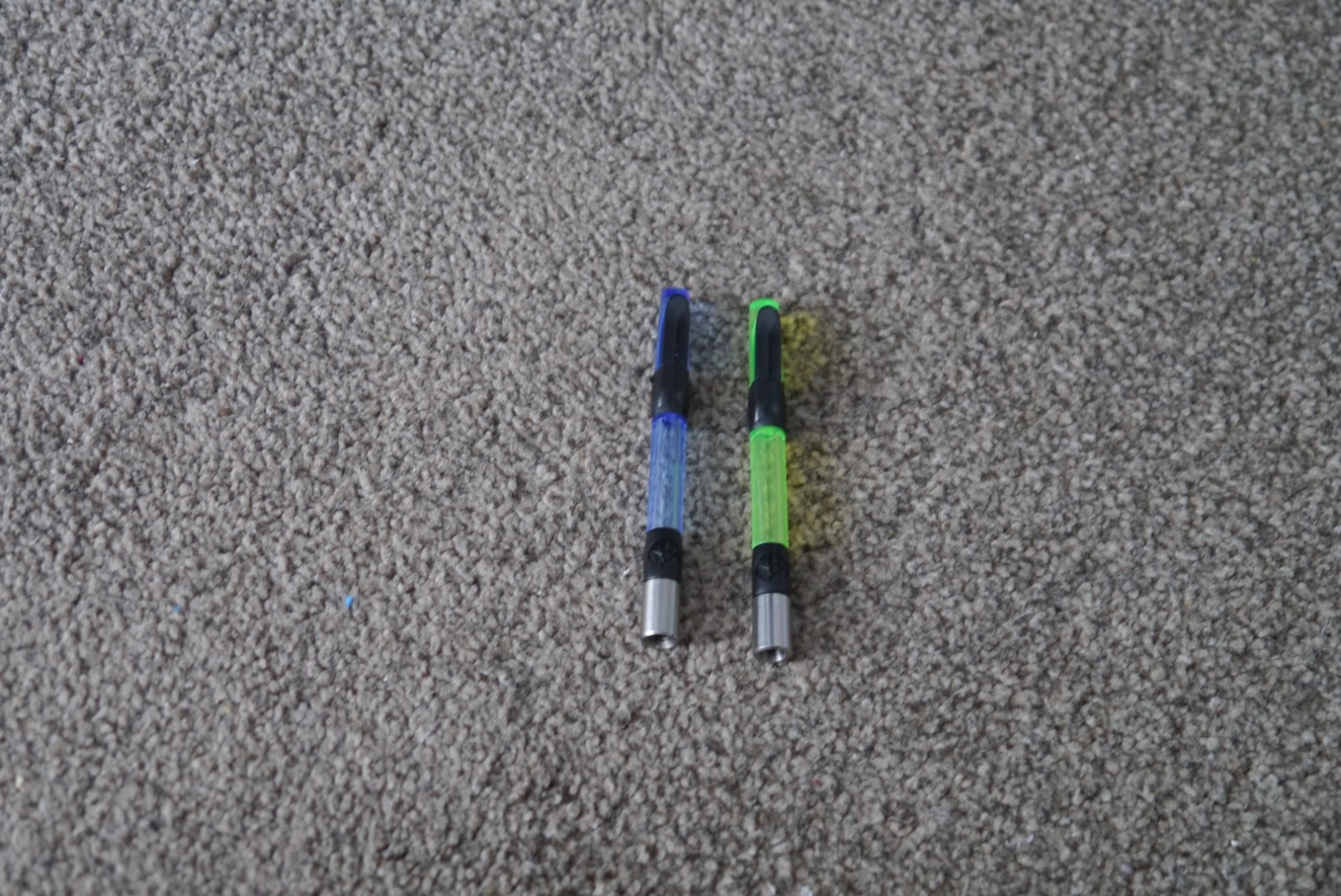 KORDA STOWS MK2 BLUE AND GREEN X2 USED CARP COARSE FISHING TACKLE GEAR SETUP