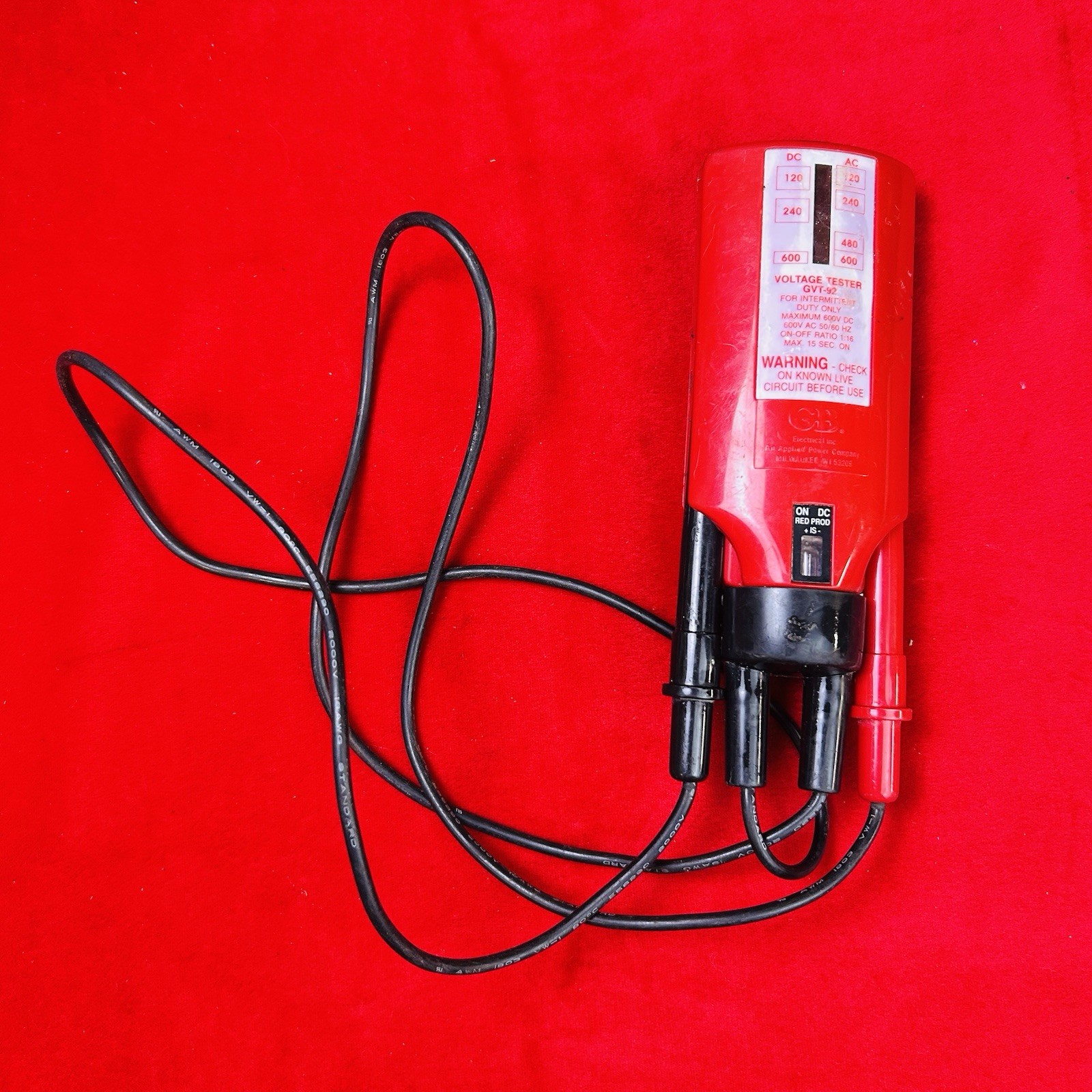 Gardner Bender GB Voltage Tester GVT-92 AC/DC 120-600 Volt 50/60 HZ