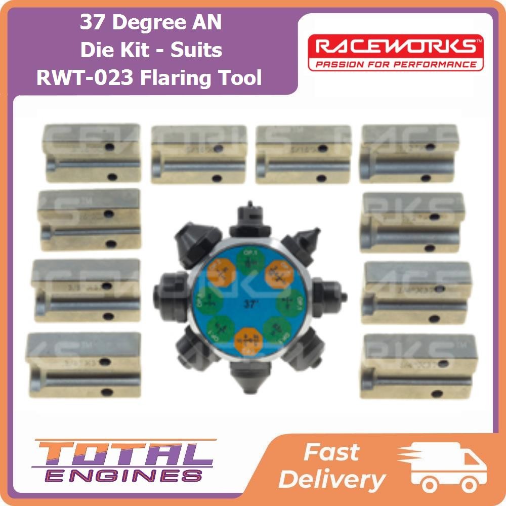 Raceworks 37 Degree AN Die Kit - Suits RWT-023 Flaring Tool  - RWT-033