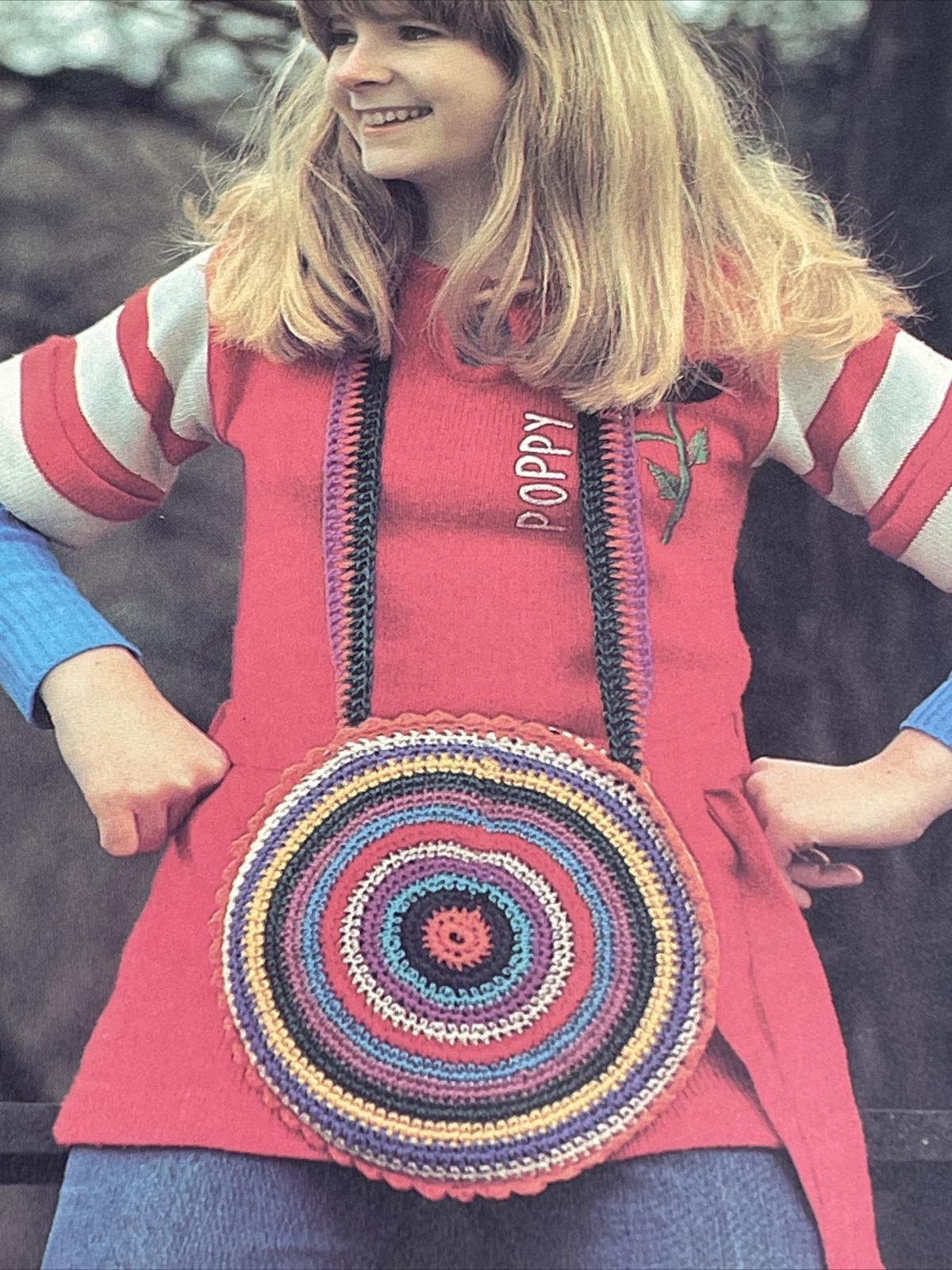 Muticolored Purse Round 10' Diameter Marshall Cavendish Crochet Pattern