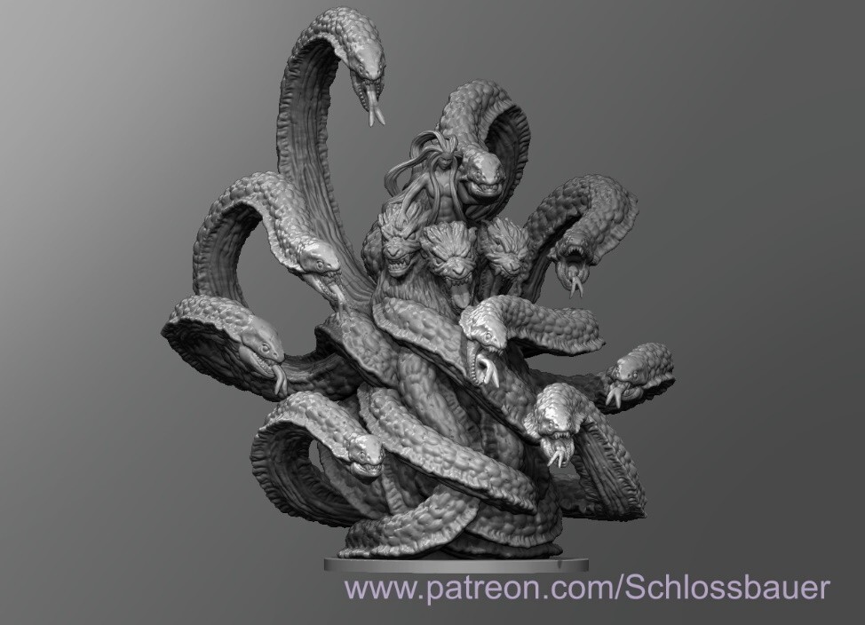 Scylla Hydra Serpent Monster Manual 28mm Scale DND D&D Tabletop Miniature SB
