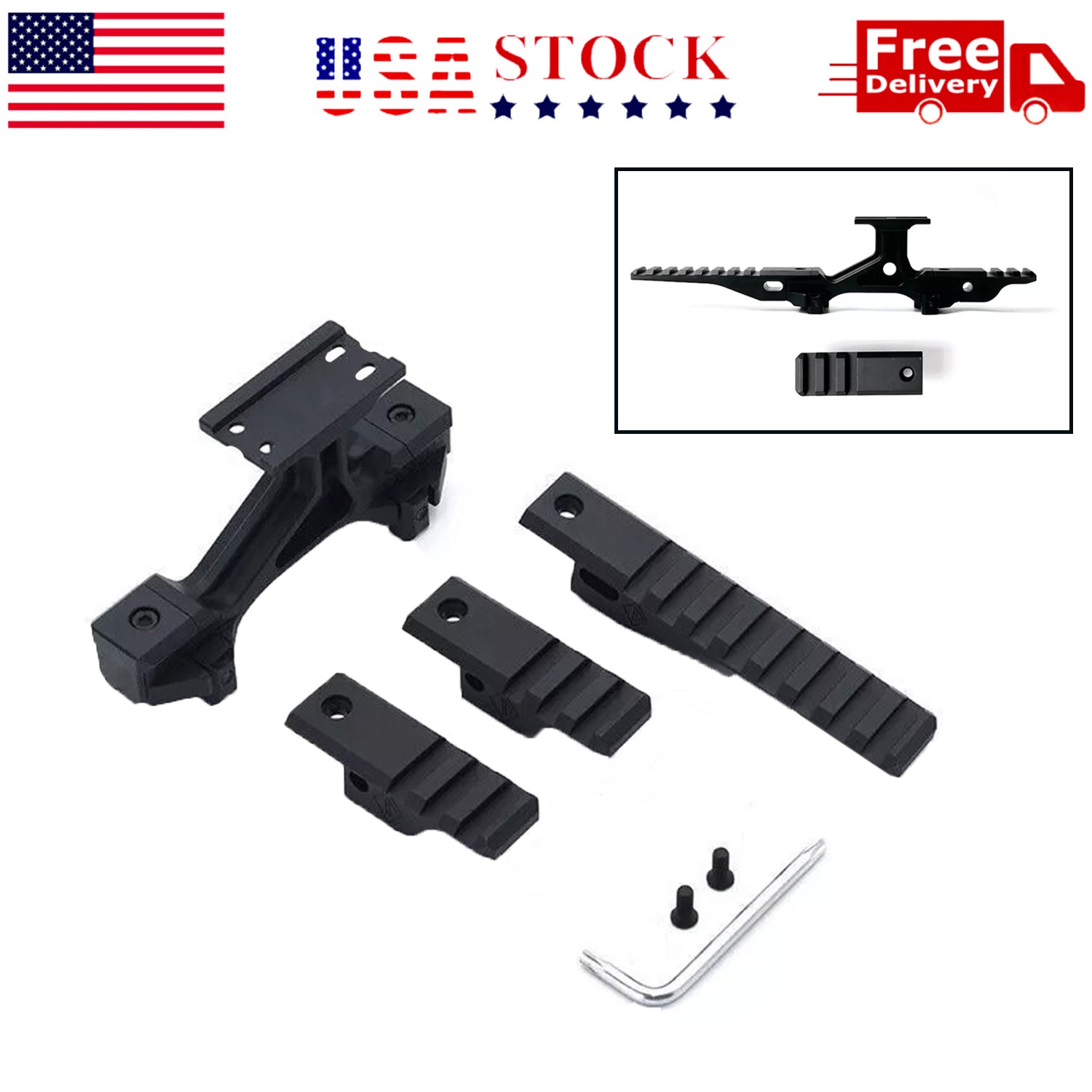 Tactical Mount Modular Pattern Mount For Red Dot Sight At 2.50" Centerline Heigh