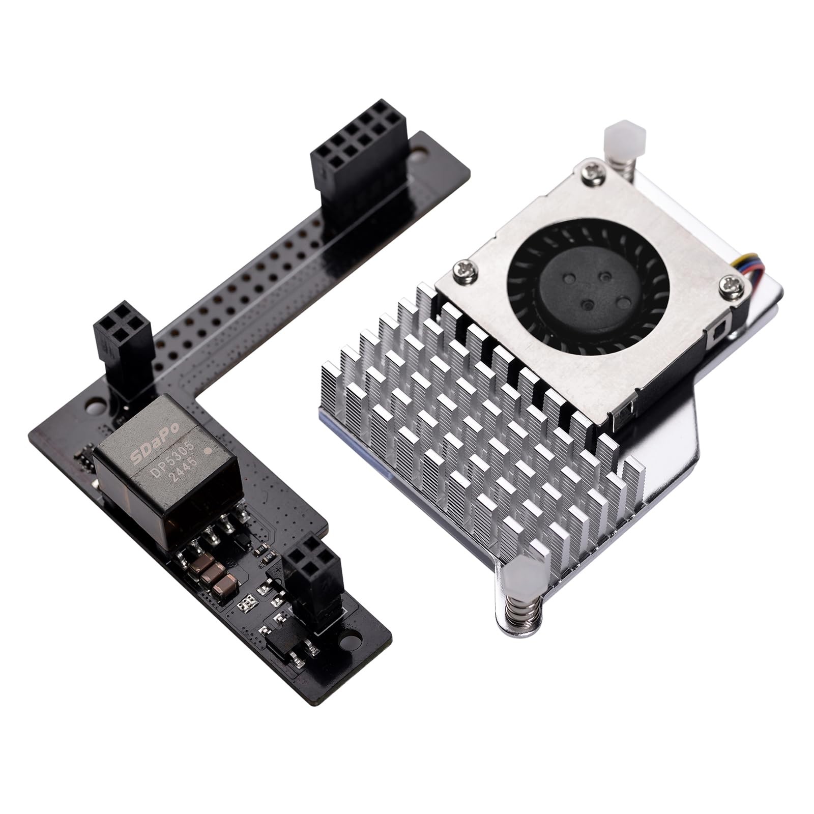 REVODATA PoE HAT 5V Output for Raspberry Pi 5, with Integrated Cooler, Black