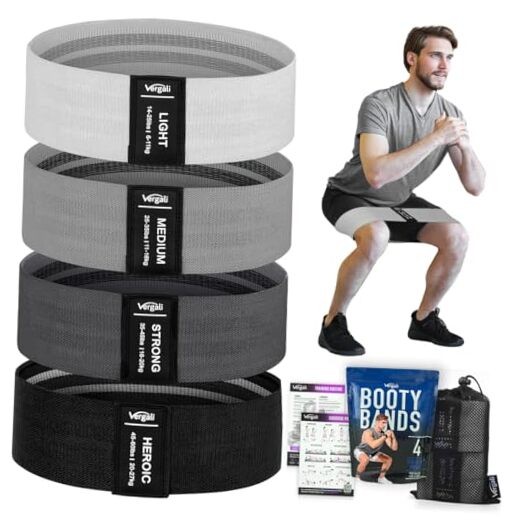 Resistance Bands for Working Out with Workout Bands Guide. 4 Cream, Grey, Black