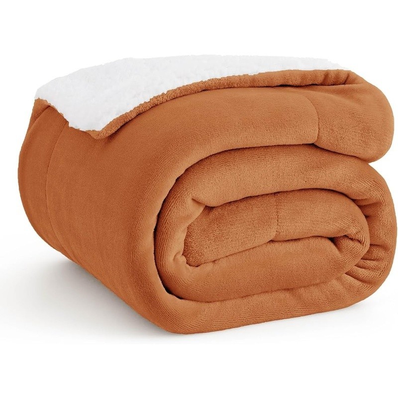 Cozy Reversible Sherpa Fleece Throw Blanket Warm Soft Durable Gift Ready New