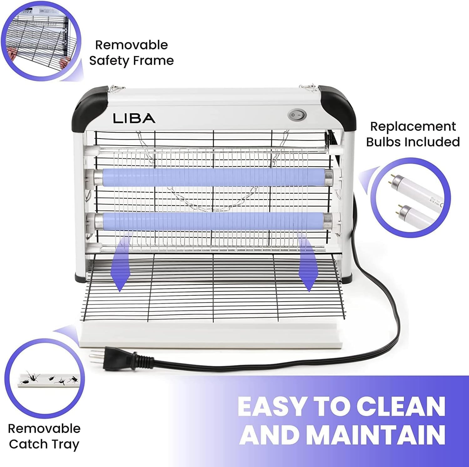 Electric Bug Zapper (2-Pack) Indoor Insect Killer - (4) Extra Replacement Bul...