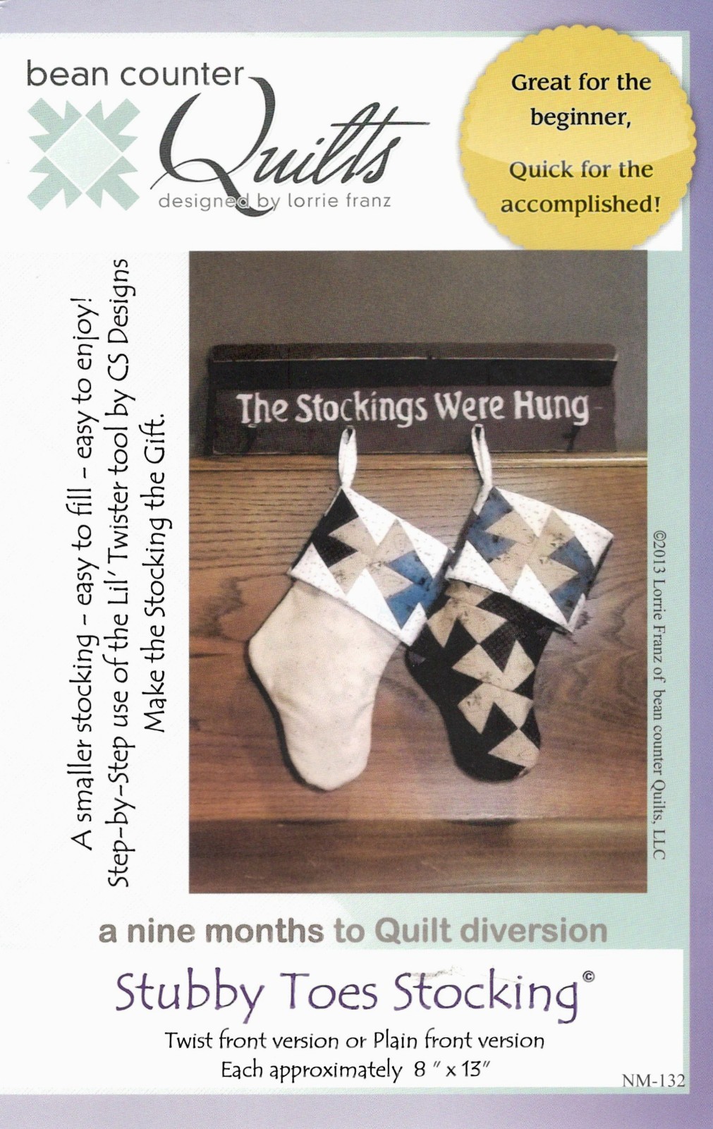 Stubby Toes Stocking Quilt Pattern by Bean Counter Quilts NM132