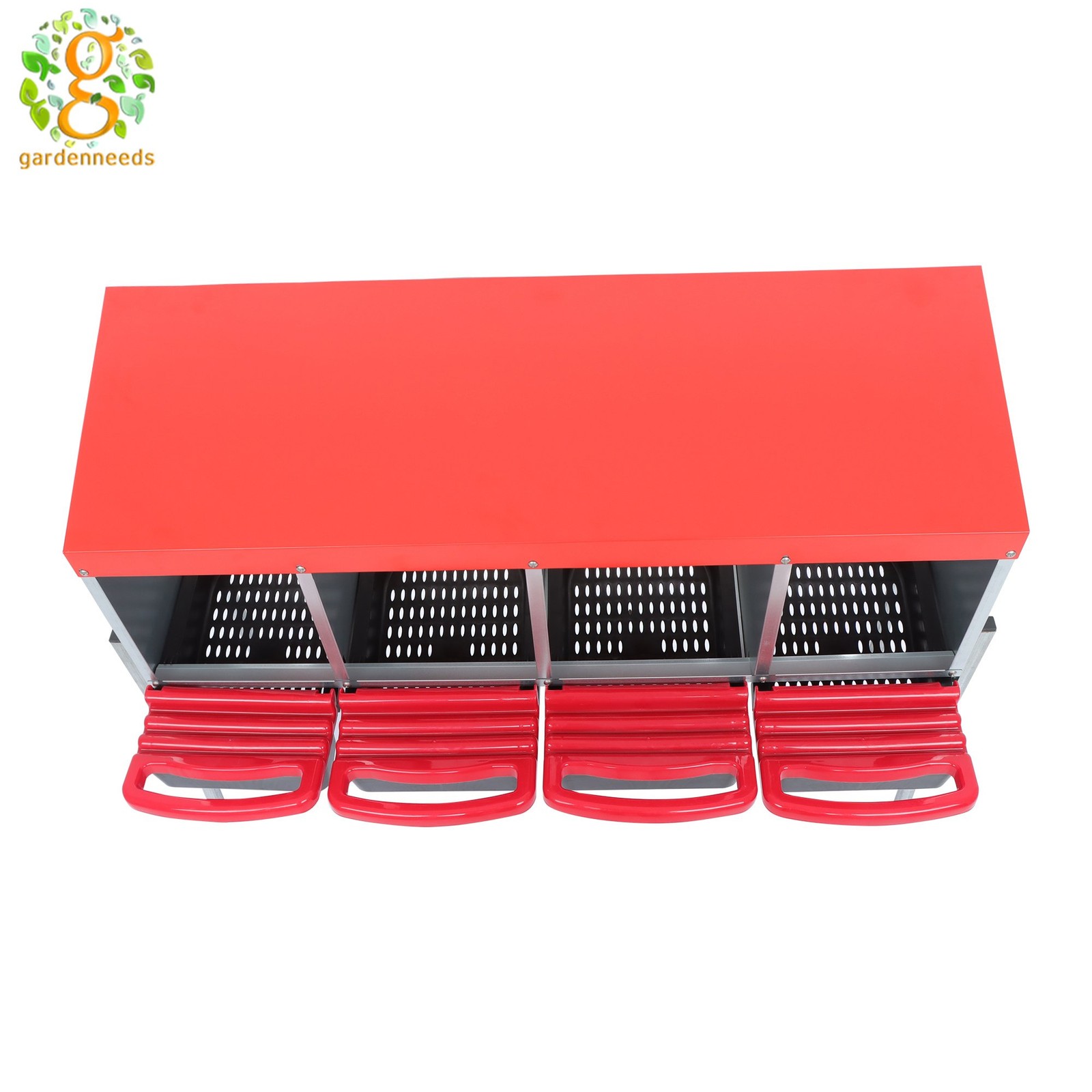 Chicken Nesting Boxes Durable Metal Chicken Egg Laying Box 4 Hole W/ Perch