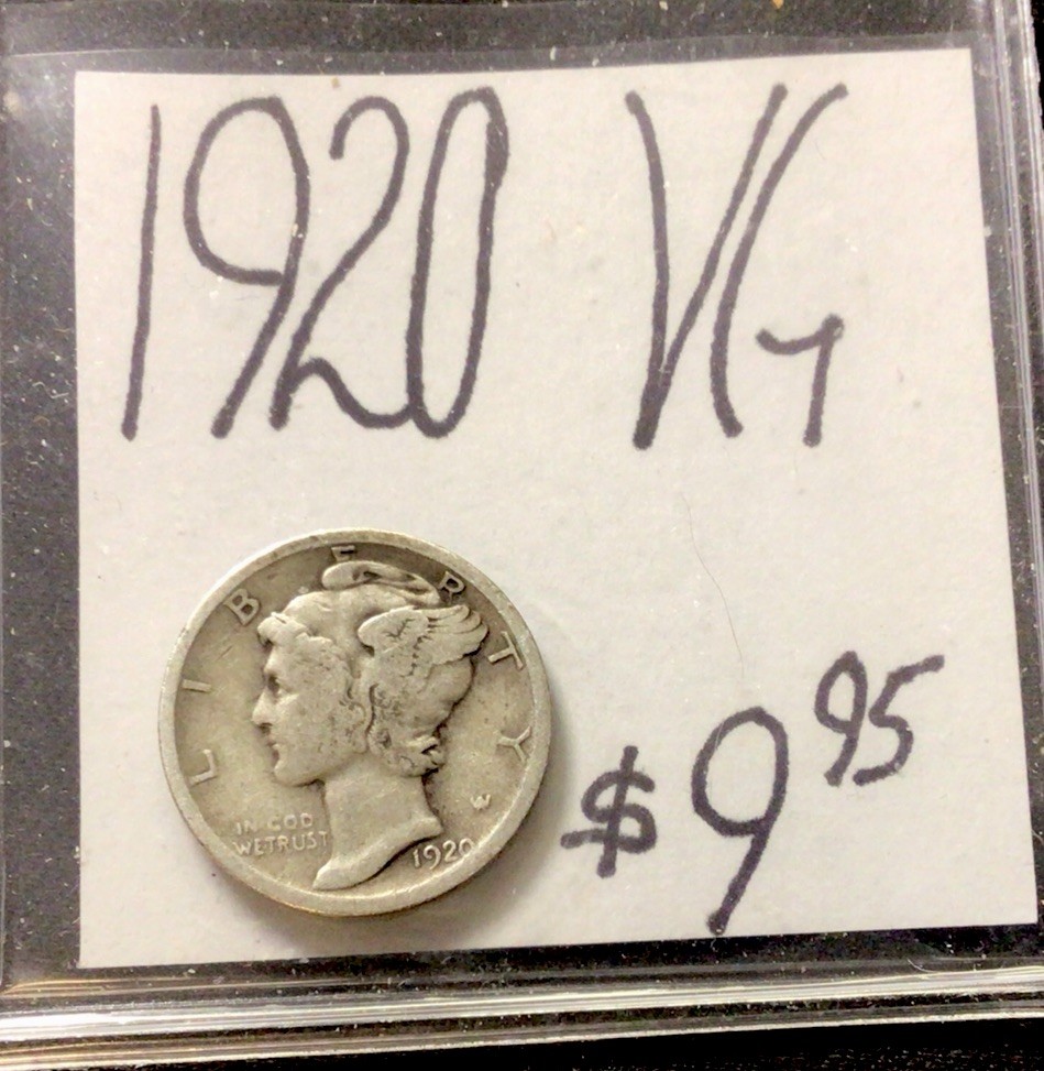 1920 Mercury Silver Dime VG! ENN Coins