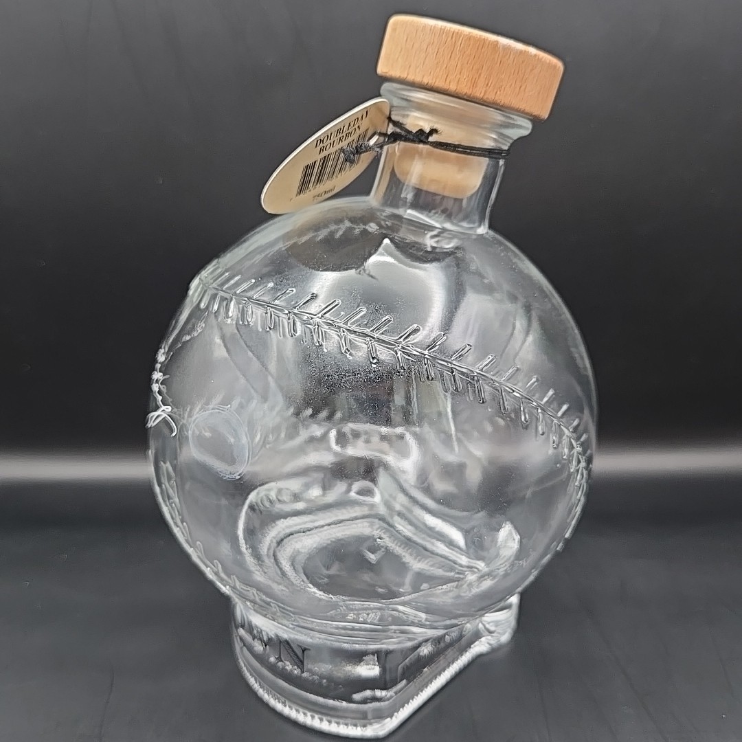 Doubleday Bourbon Baseball Shaped Glass Decanter Cooperstown Distillery 750 ml
