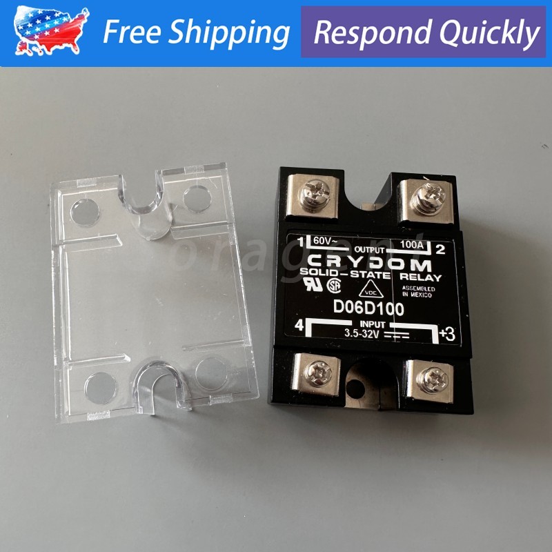 For Crydom D06D100 Panel Mount Solid State Relay Output 100A 60V Input 3.5-32VDC