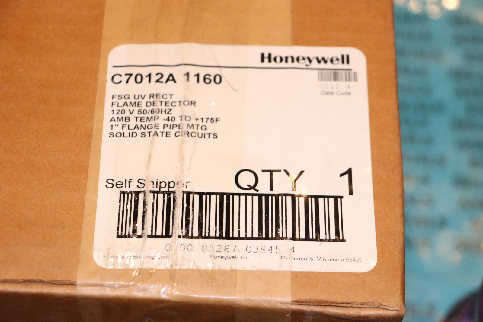 Honeywell C7012A-1160 UV Flame Detector New