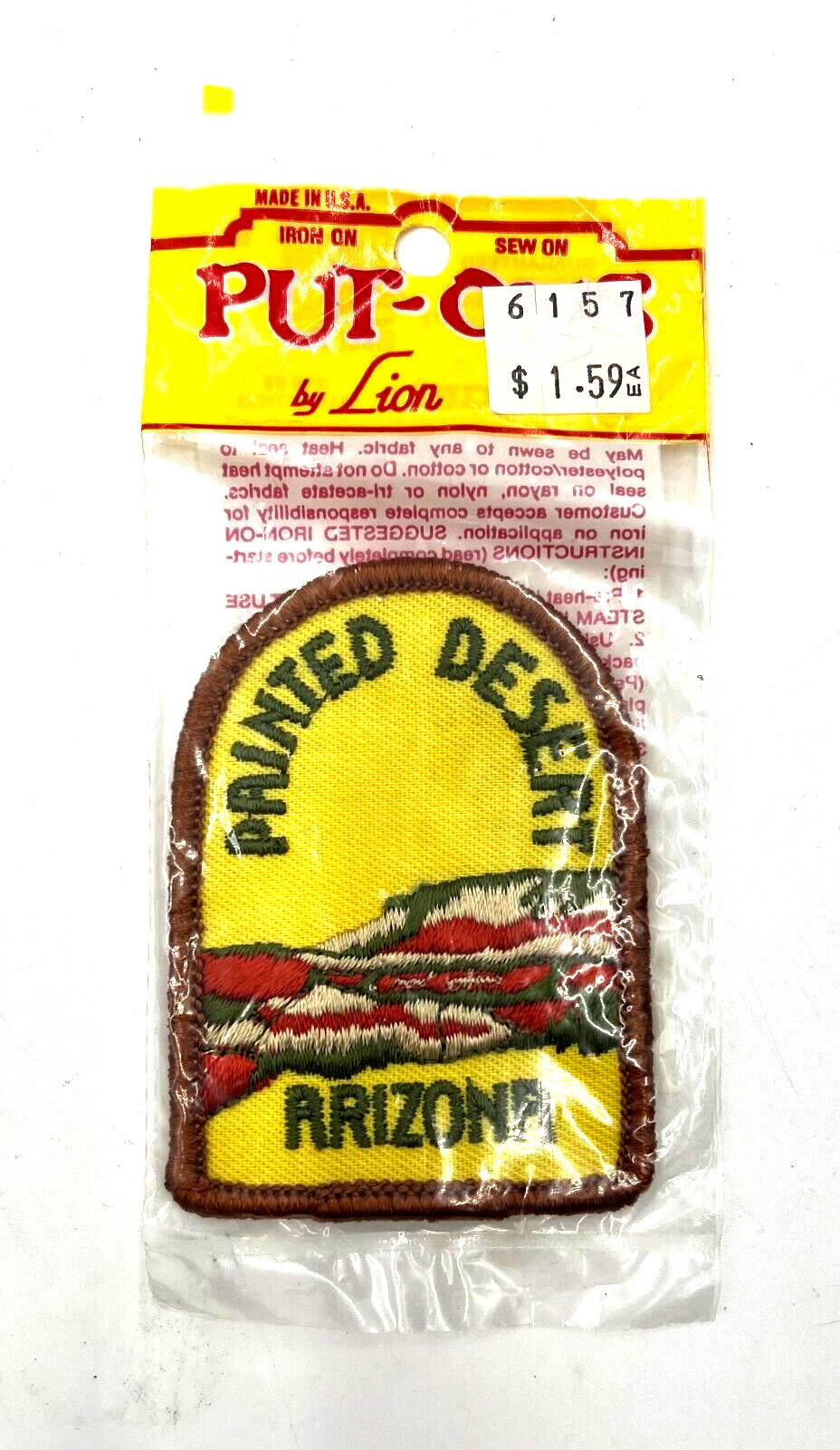 Arizona Printed Desert Souvenir Patch ~ 3" X 2"
