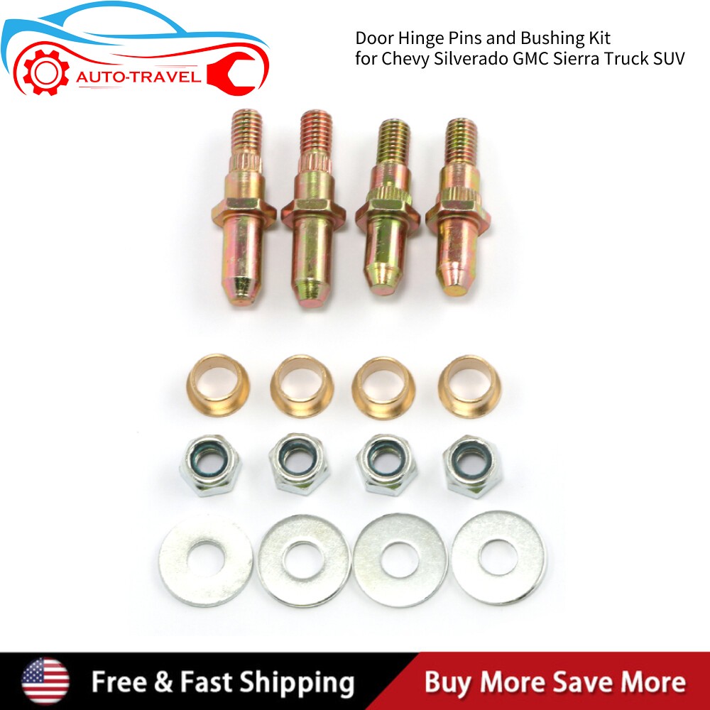 Car Door Hinge Pins Pin and Bushing Kit for Chevy Silverado GMC Sierra Truck SUV