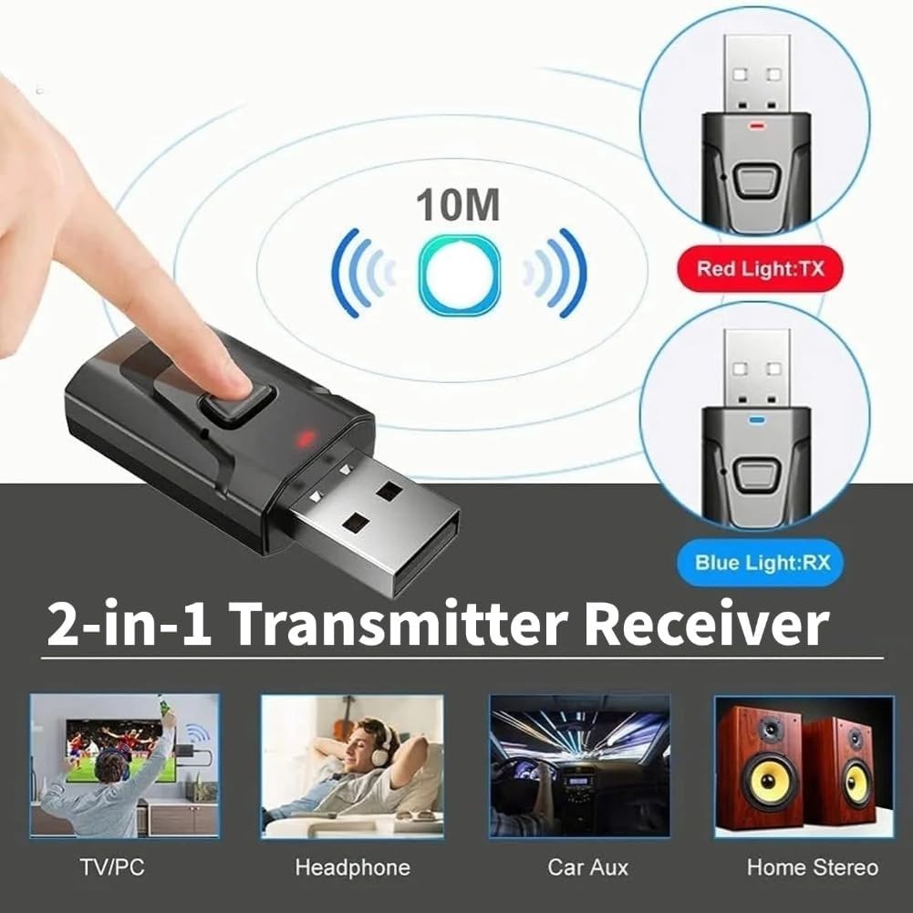 Dual-Mode USB Bluetooth Transmitter: Effortless Audio Streaming for Any Device