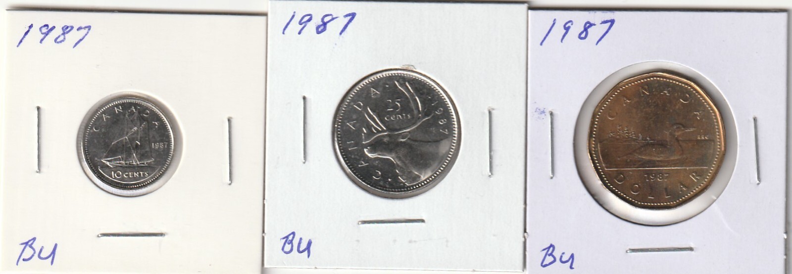 Canada 1987 Coin Set (10 Cents, 25 Cents & $1.00) (3 Coins)