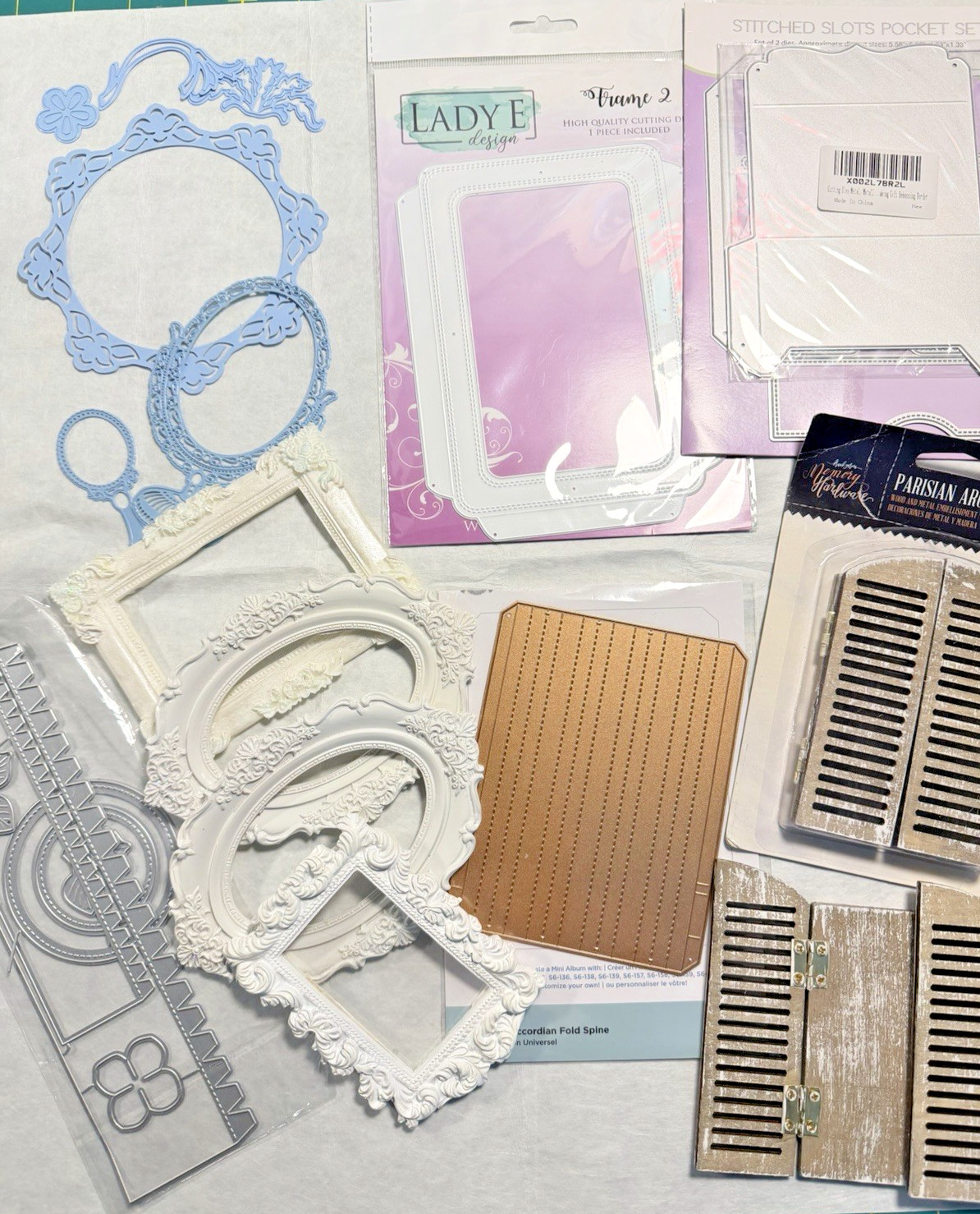 LOT Mixed Craft Dies, Resin Frames, Junk Journal Dies, Album -Prima, LadyE