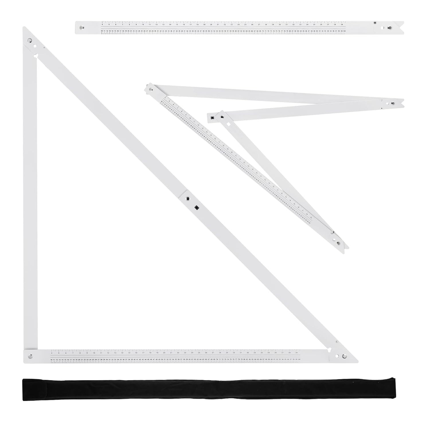 Folding triangular square, 48 inches, aluminium frame carpenter's square