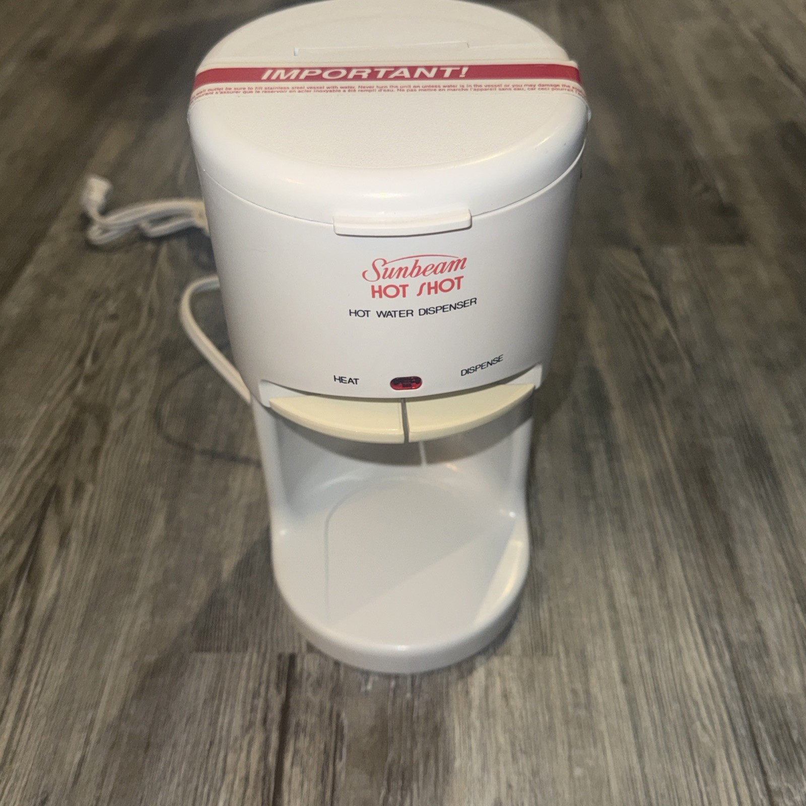 Sunbeam Hot Shot Water Dispenser White 1 Cup