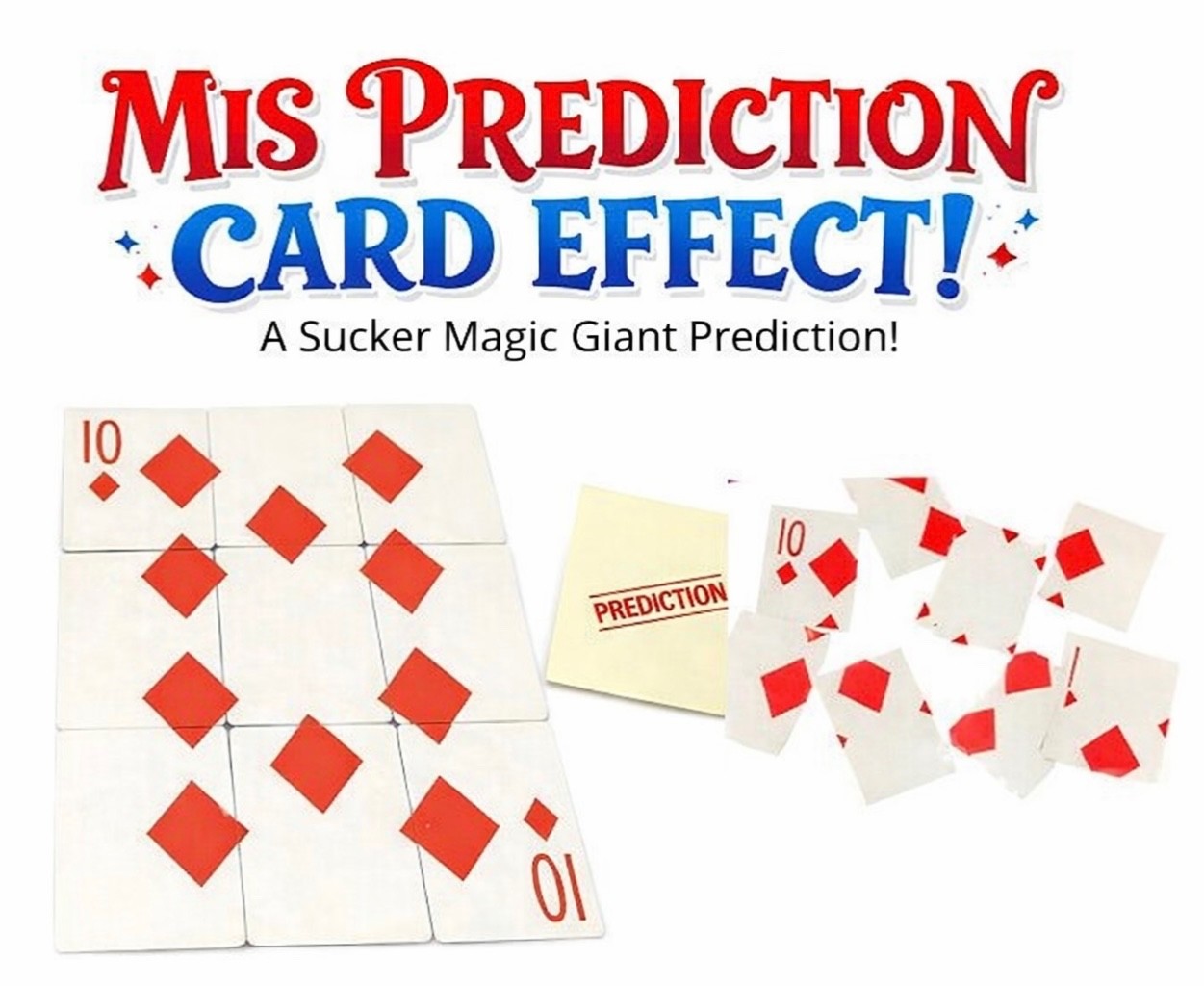 MIS PREDICTION Mental Playing Card Set Magic Trick Packet Close Up Sucker Gag