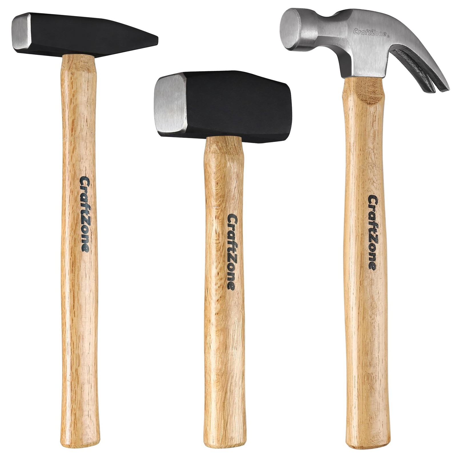 3PC Hammer Set Woodworking Tool - Claw Hammer 16oz | Sledge 3LB | Engineers' ...