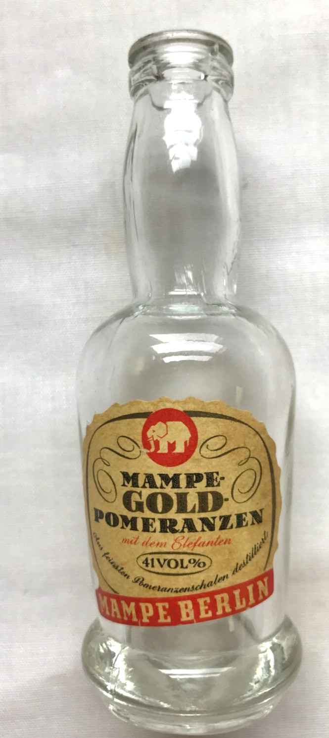 MAMPE GOLD POMERANZEN BERLIN MINI BOTTLE EMPTY TO COMPLY WITH EBAY RULES NO CAP