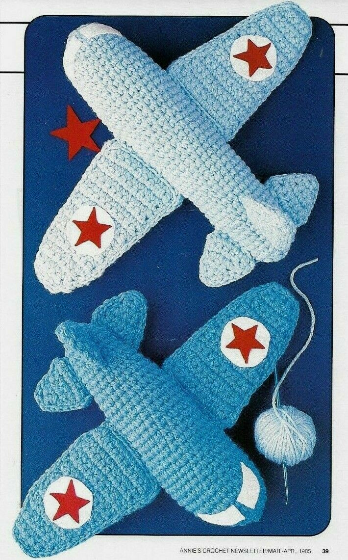 PLAY PLANES SOFT TOY 2 SIZES DIGEST SIZE CROCHET PATTERN INSTRUCTIONS