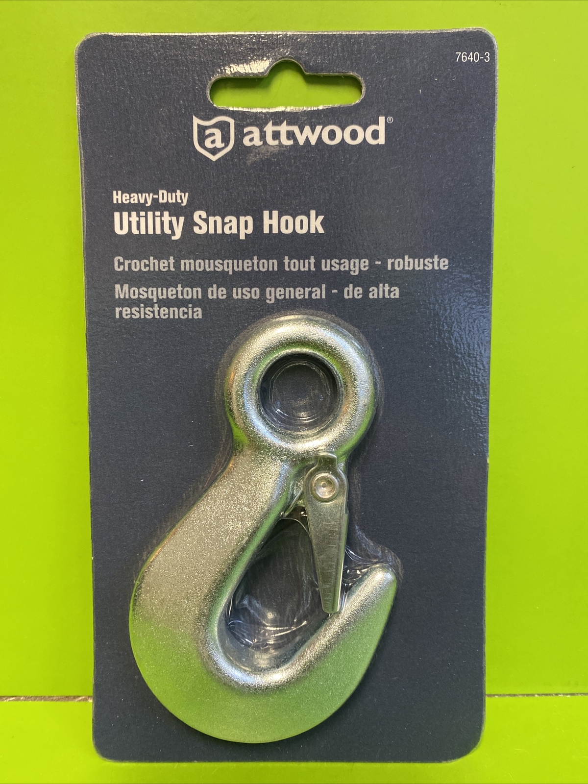 ATTWOOD 7640-3 Heavy Duty Utility Snap Hook 4" Boat Winch 1/2 Throat 2500lb Ld