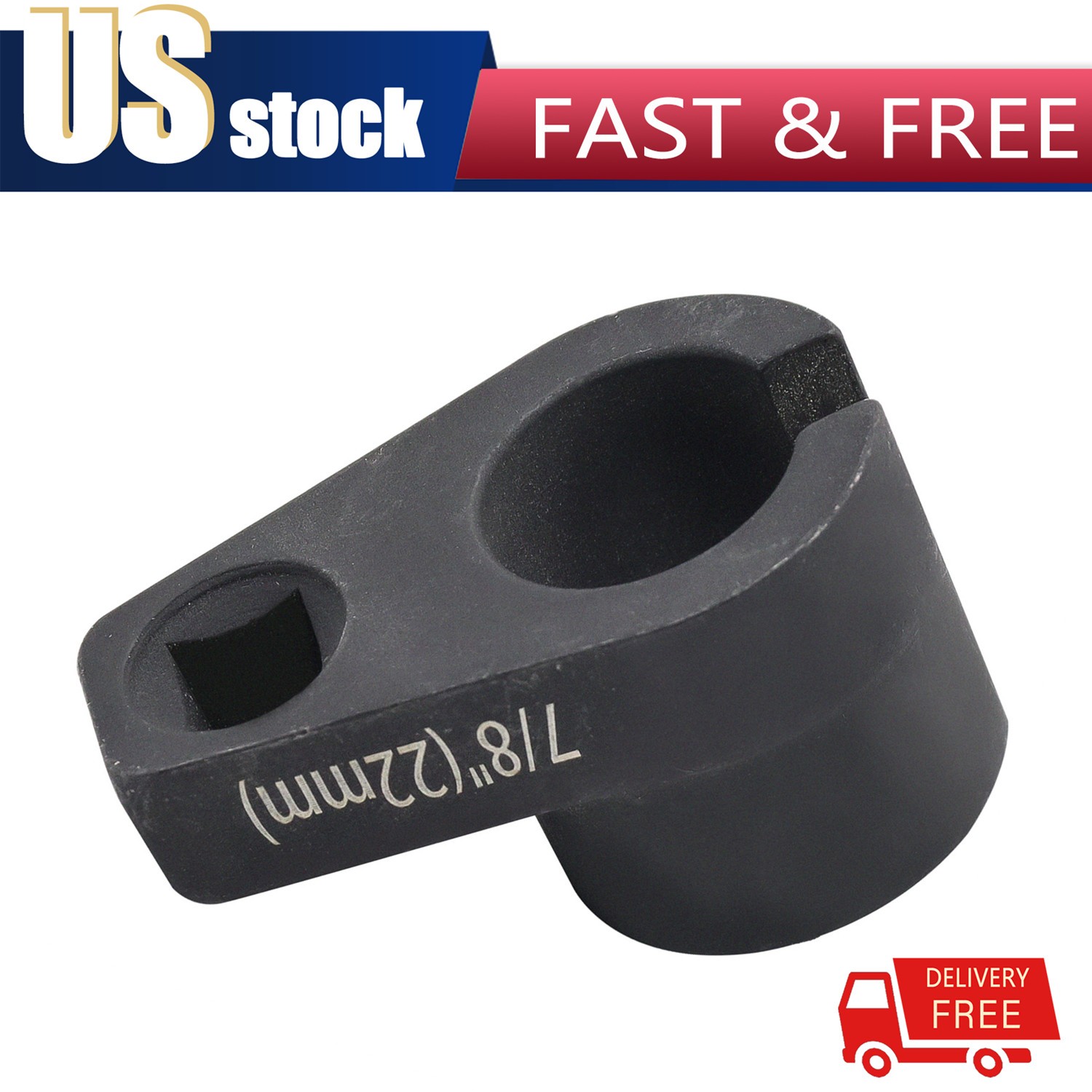 7/8-Inch 22mm Offset Oxygen O2 Sensor Socket Wrench Removal Tool Drive 3/8" US
