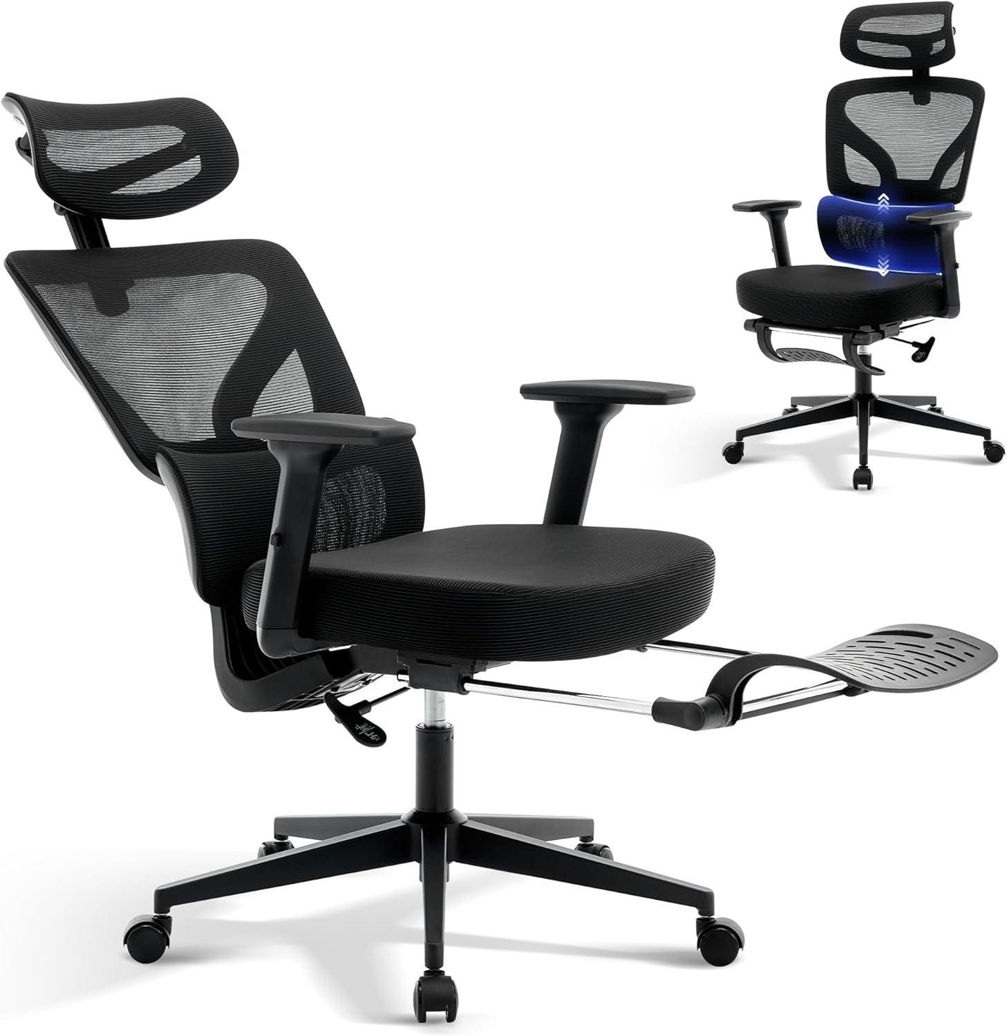 Office Chair Ergonomic Desk Chair, Home Desk Chair with Adjustable Footrest