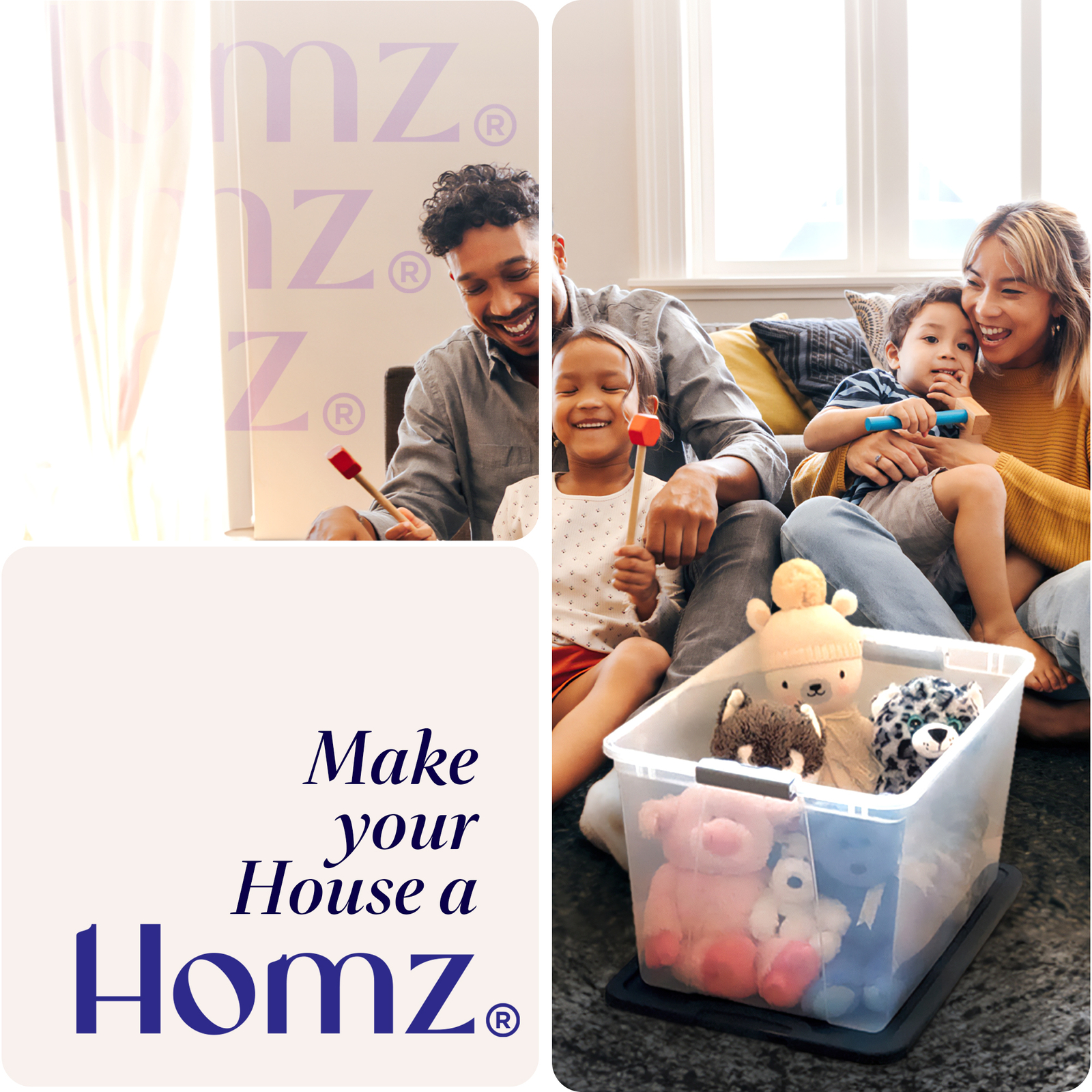 HOMZ 56-Quart Underbed Storage Container with Lid and Wheels, 2 Pack