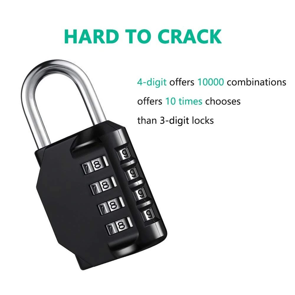 Heavy Duty 4 Digit Combination Lock Resettable Waterproof Padlock