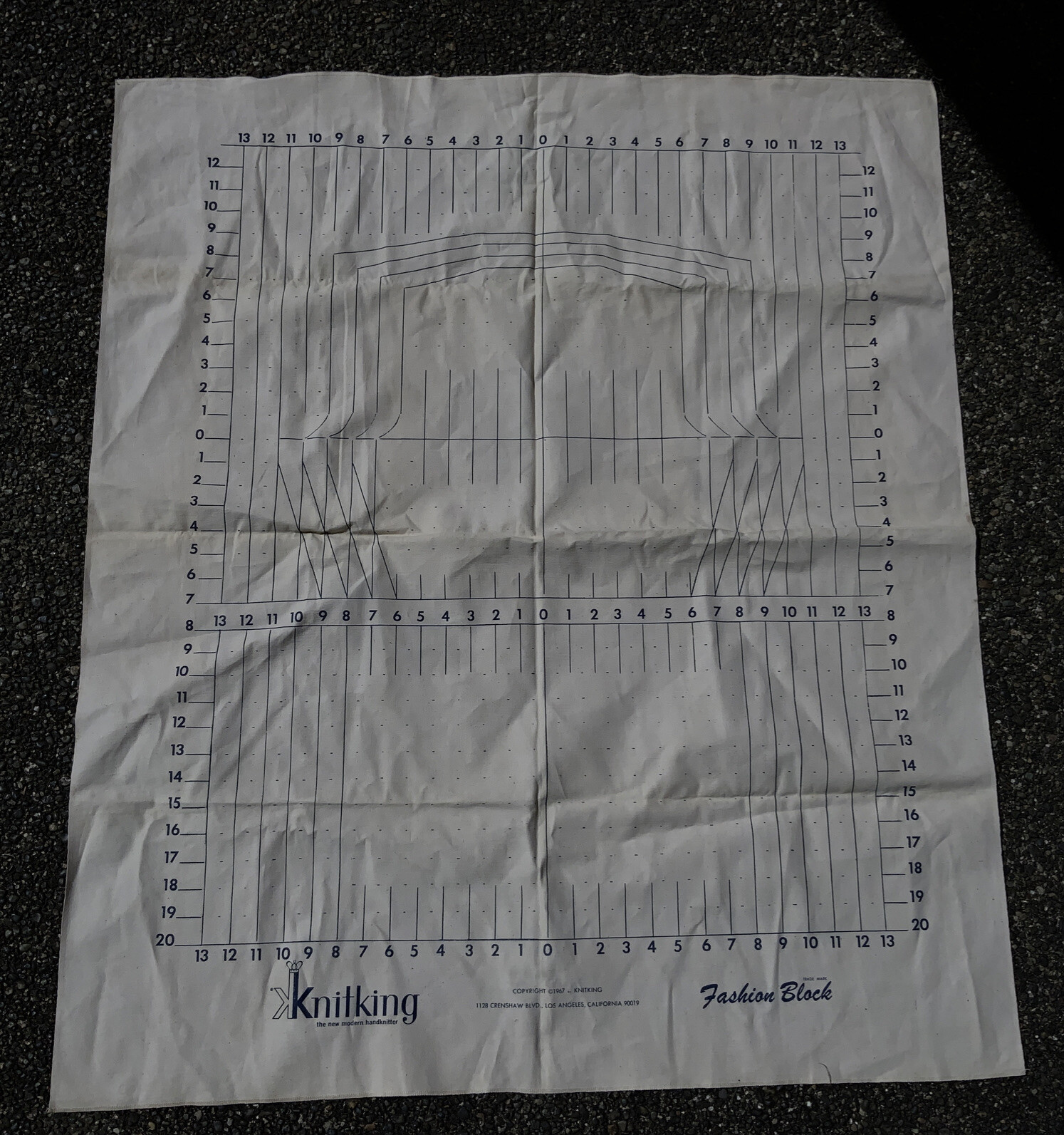 Vtg Rare 1967 Knitking canvas for Board or Worktable Block Blocking Knitting