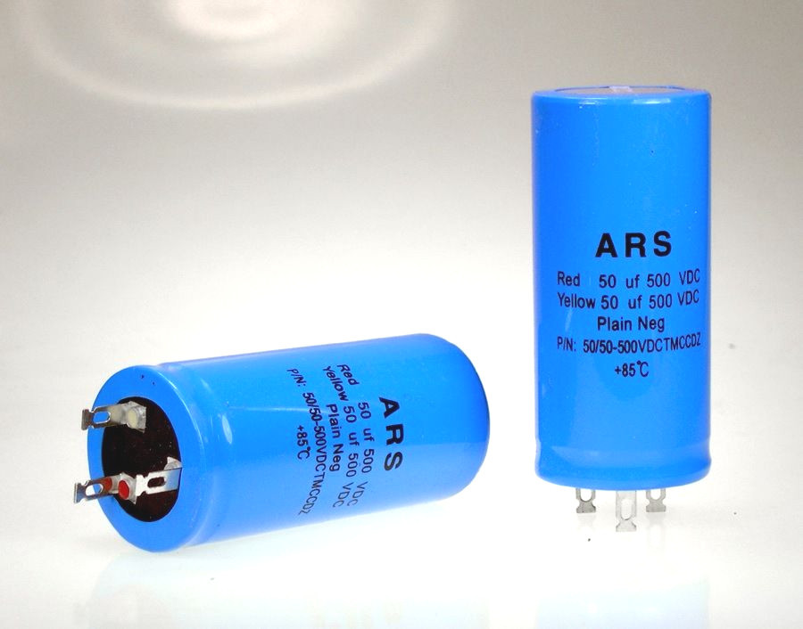 50uf+50uf-500vdc ARS Dual Blue Capacitor Replaces Marshall F&T JJ LCR HiWatt VOX