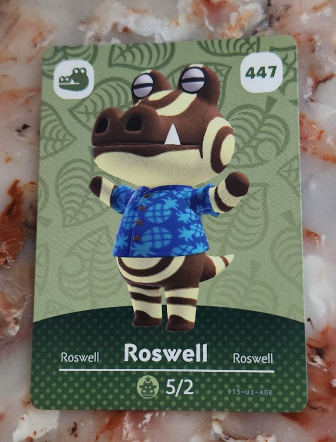 447 ROSWELL Animal Crossing Amiibo Authentic Nintendo Mint Card From Series 5