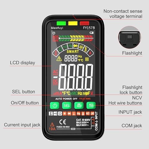 Multimeter Digital, Rechargeable Electrical Tester, NCV Intelligent Multi
