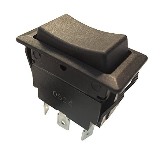 GSW-46 Electrical Rocker Switch, DPDT, ON-OFF-ON, 20 A/125V AC, Spade