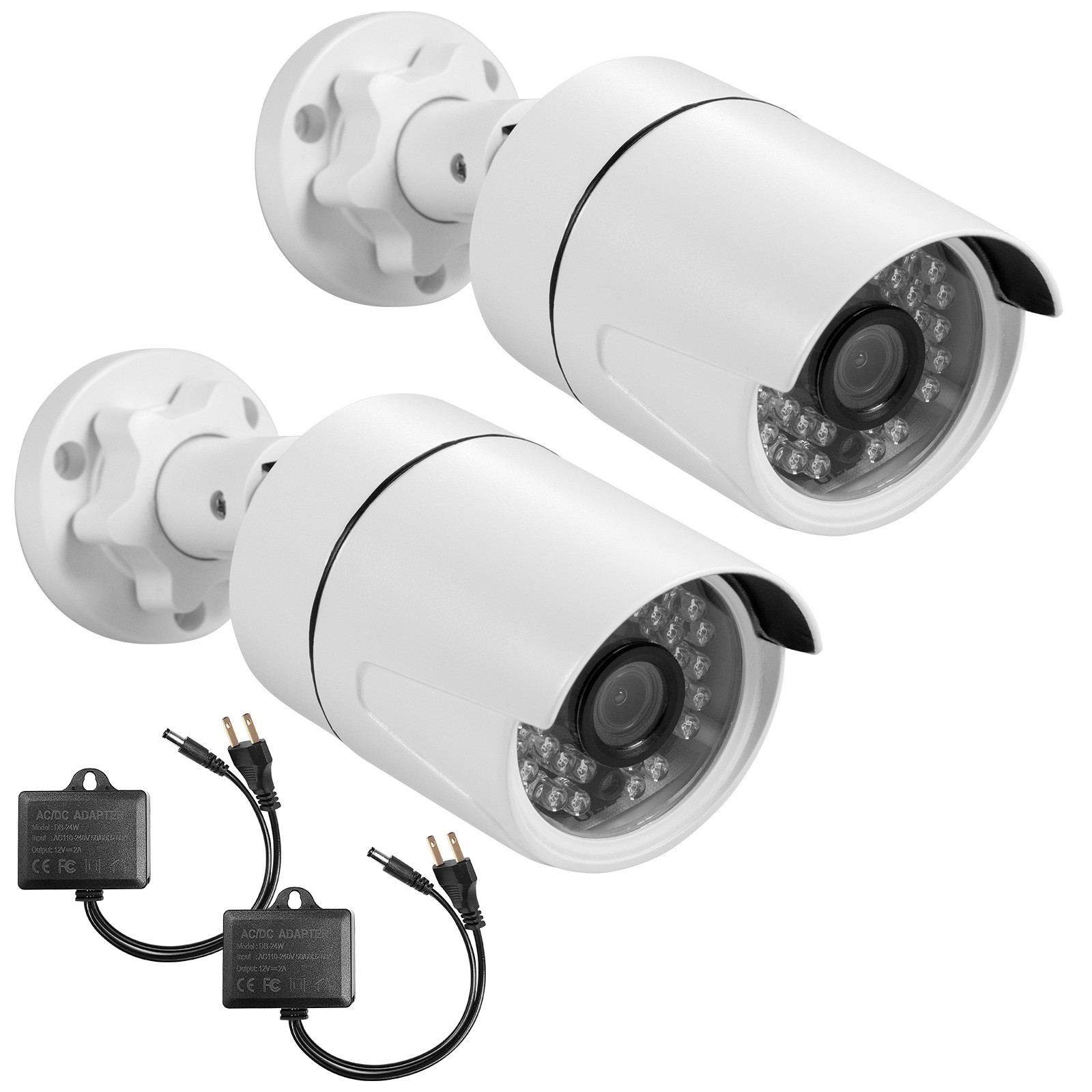 Weatherproof IP66 5MP Security Cameras 2 Pack Outdoor Indoor 24 Hour Protection