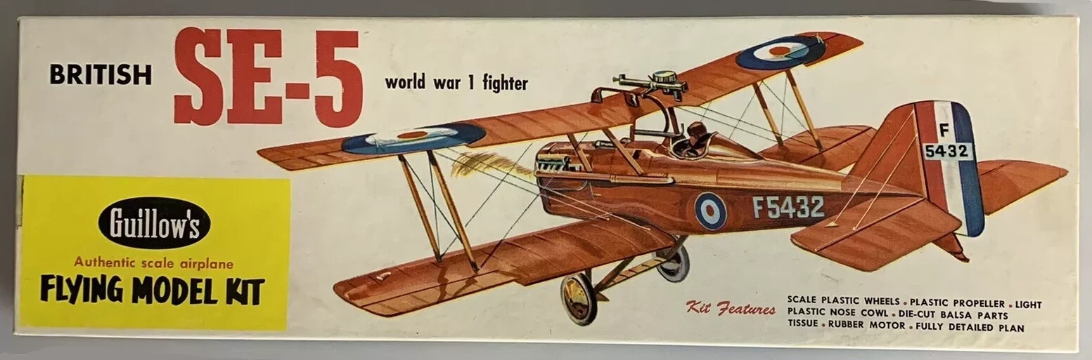 Guillows Model Airplane Plans (FF): British SE-5A 18" Scale Rubber-Powered