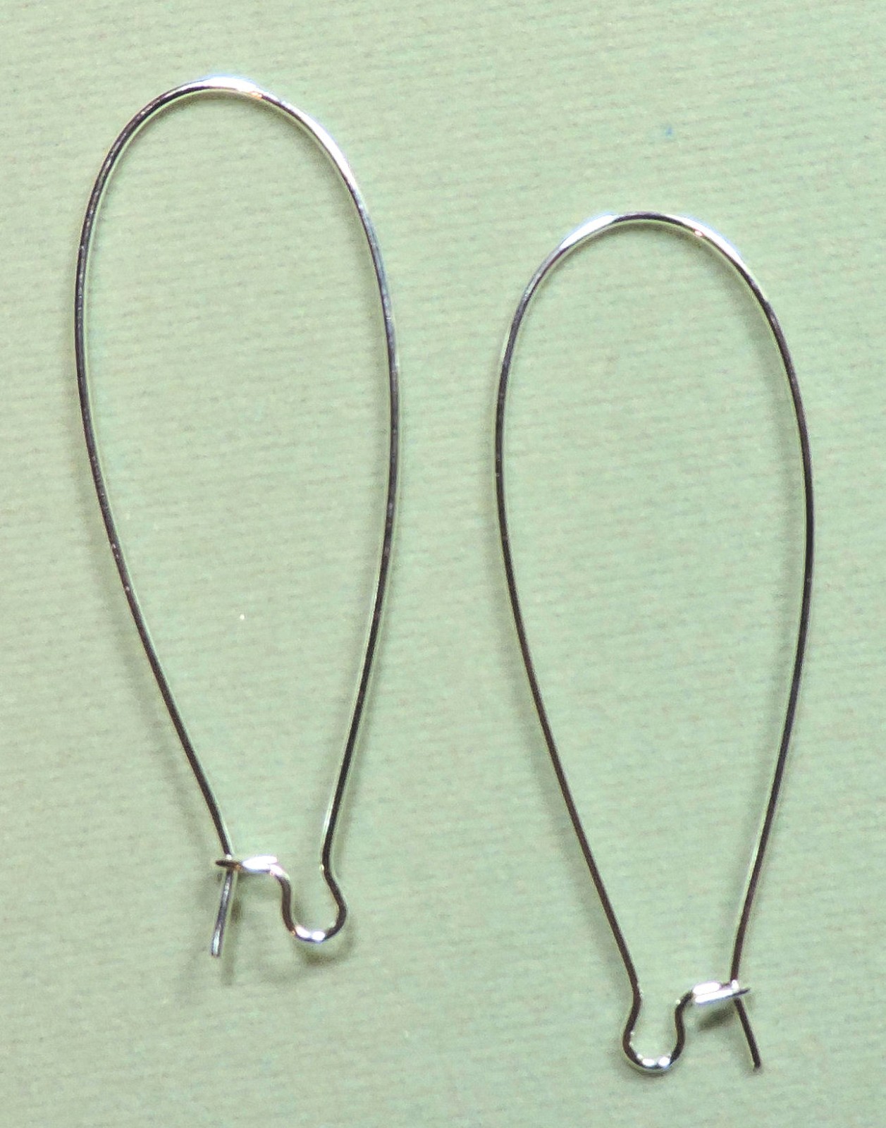 THREE Pair INTERCHANGEABLE Stainless Steel Earring Wires Bright Silver 47mm Long