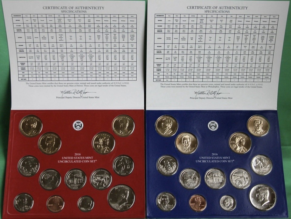 2016 US Mint Uncirculated Coin Set P and D Minted 26 Coins with COA AS ISSUED