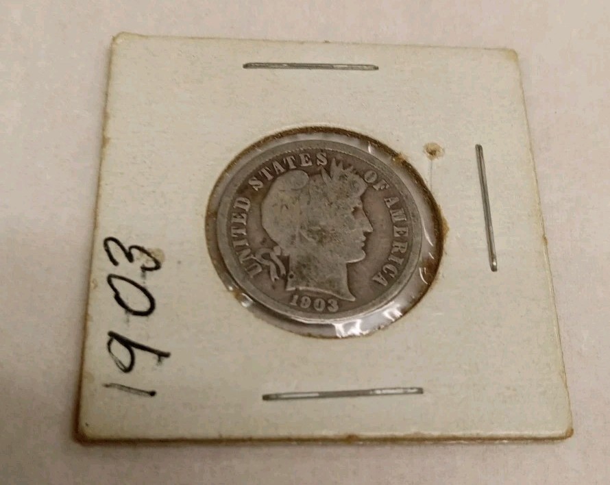 1903 Barber Liberty Head Dime 90% silver Actual coin Good Coin